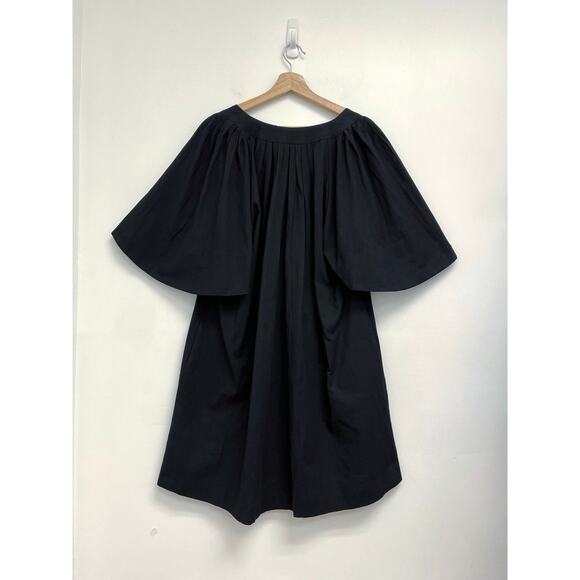 Pomander Place Tuckernuck Black Finley Flutter Sleeve A-Line Pleat Mini Dress L - Picture 4 of 14